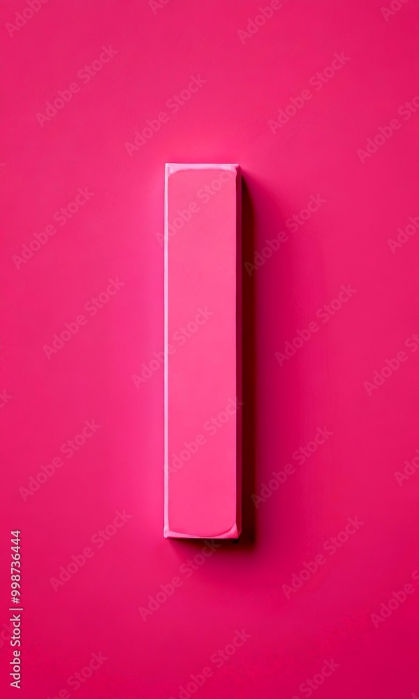 Leinwandbilder A vertical pink rectangular object is centered against a solid pink background.