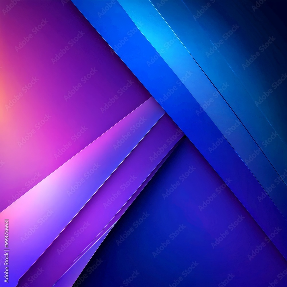 Fototapete a vibrant abstract composition of intersecting lines in various shades of blue and purple, creating 
