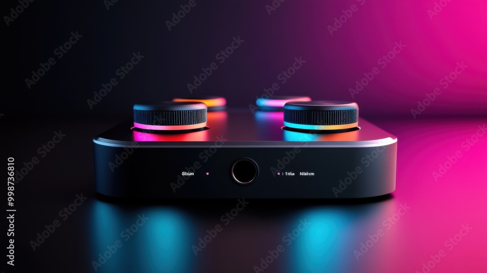 Poster modern media control interface with colorful design