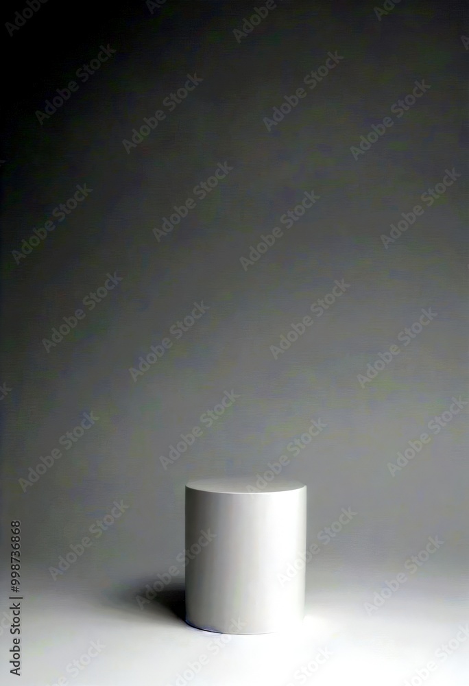 Aufkleber a white cylindrical object stands alone against a plain white background