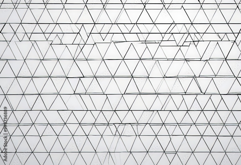 Poster A repeating pattern of black and white triangles creates a geometric design on a white background