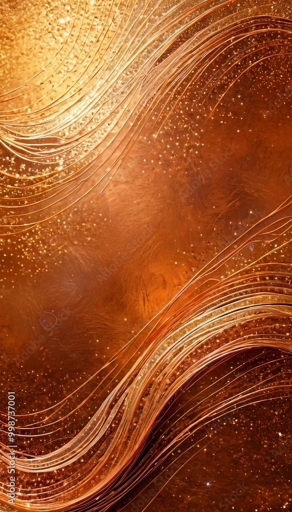 Leinwandbilder a striking abstract composition of swirling lines and patterns in shades of orange and gold, creating a sense of movement and dynamism.