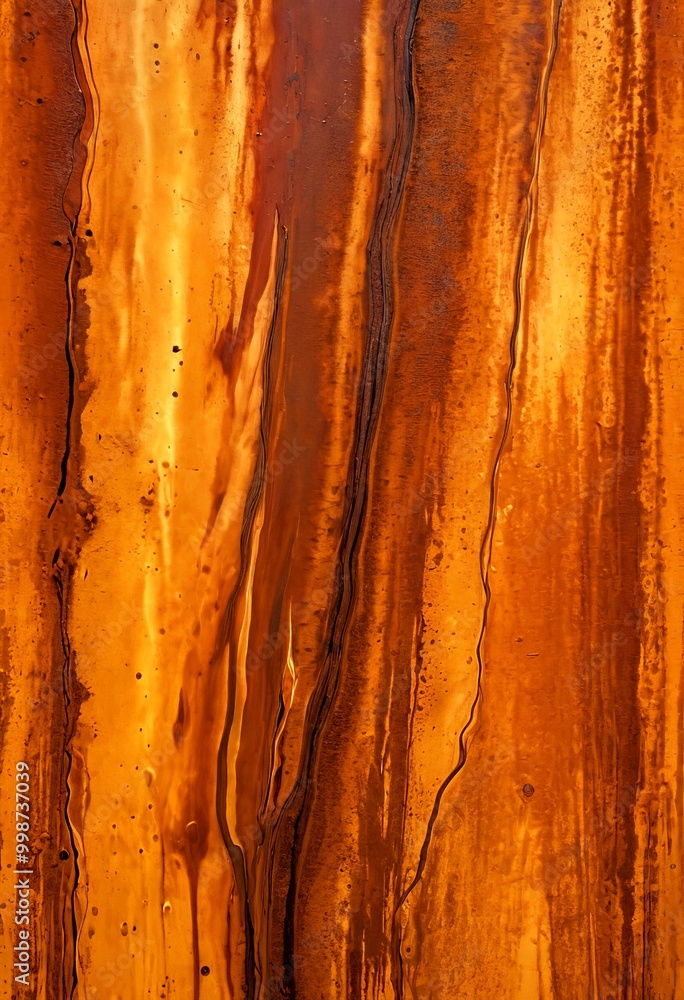 Poster a close-up view textured surface with a pattern of vertical lines and splotches of color, resembling the appearance tree trunk or bark