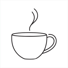 one line cup silhouette on white background
