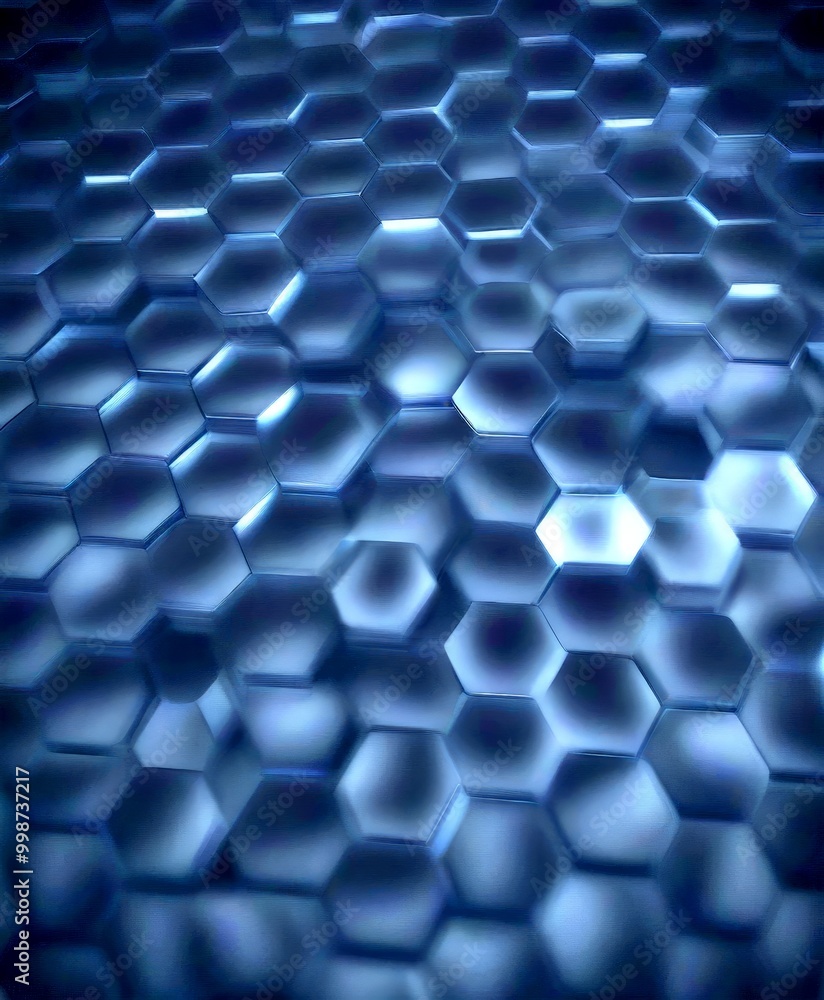 Aufkleber a close-up view dark, textured surface composed of numerous small hexagonal shapes, creating a visually striking and abstract pattern