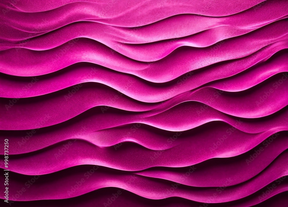 Poster a close-up view textured surface with a repeating pattern of curved lines in a deep purple color
