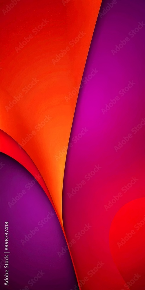 Aufkleber a vibrant abstract composition of overlapping curved lines in shades of orange, purple, and red, creating a dynamic and visually striking effect