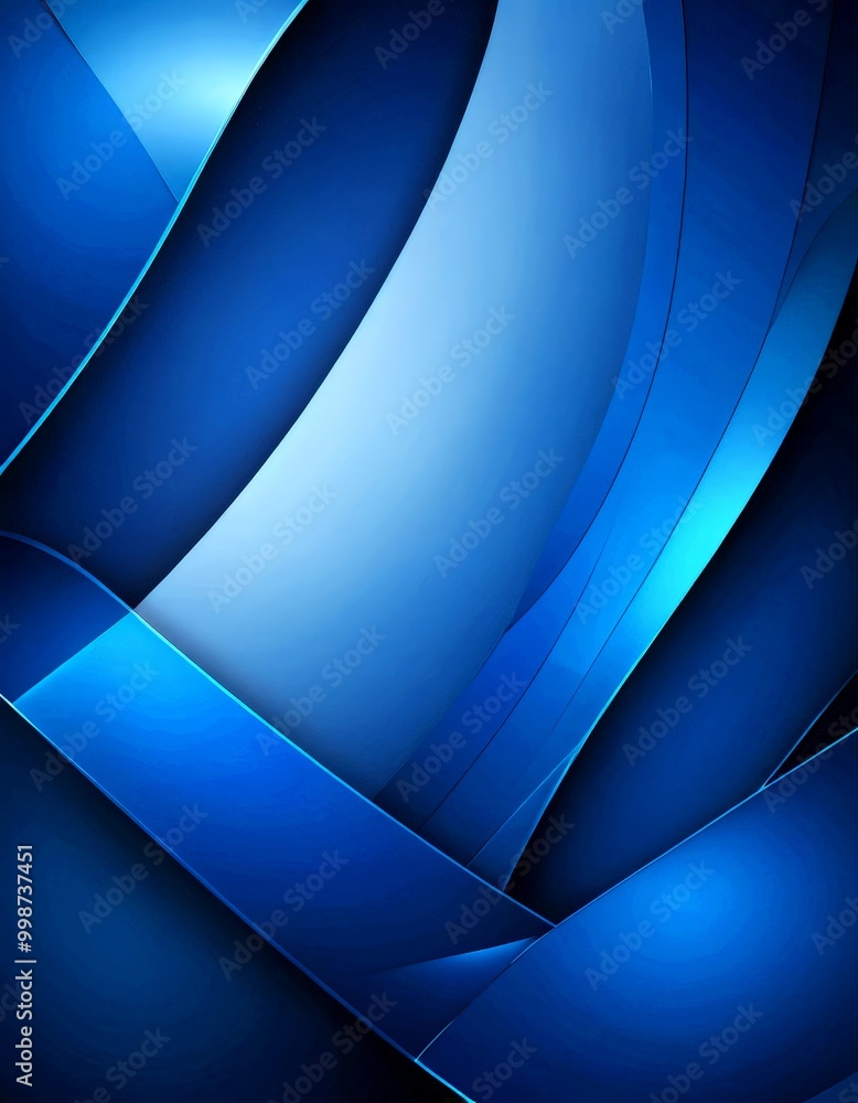 Aufkleber a striking abstract composition of curved lines and shades of blue, creating a sense of depth and movement The lines, varying in thickness and direction, intersect and