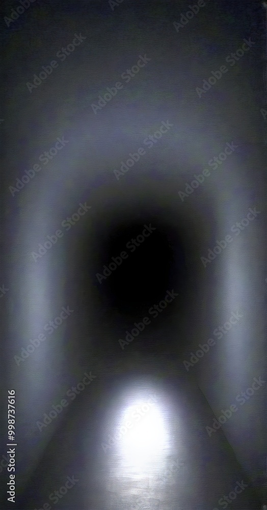 Aufkleber A dark, shadowy corridor with a single light source at the end, creating an ominous atmosphere