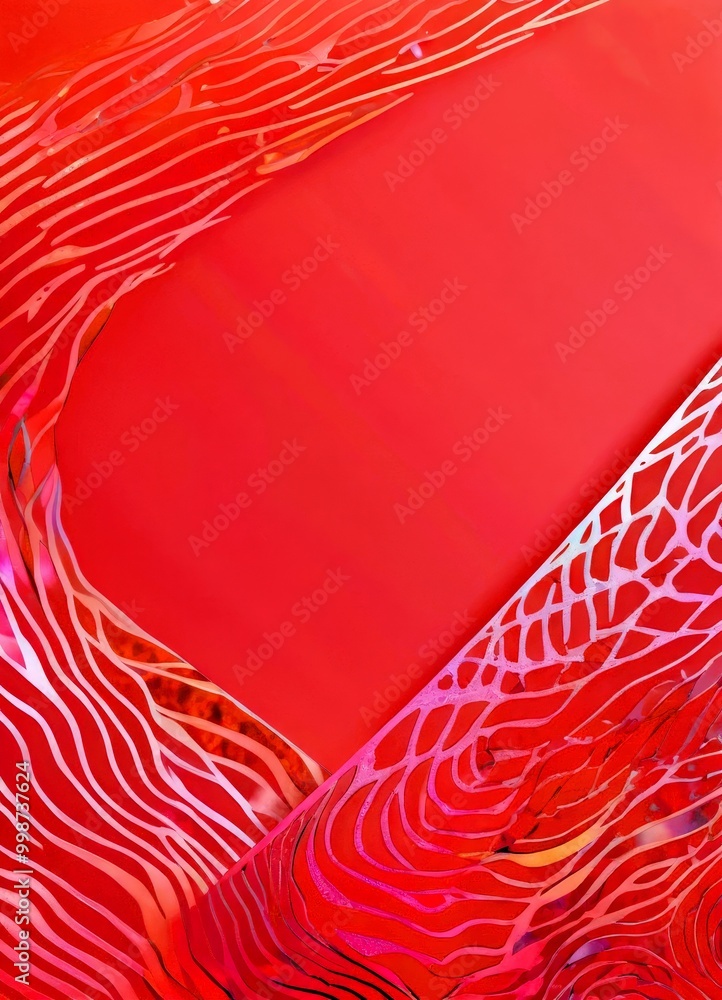 Leinwandbilder a pink background with a repeating pattern of white lines and curves, creating a visually striking and abstract design
