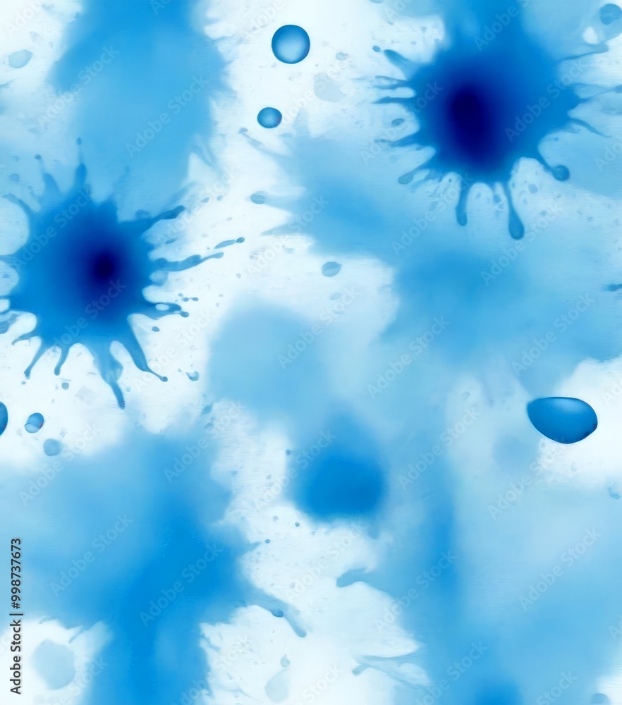 Aufkleber a blue watercolor painting with splashes of color and a sense of movement, creating an abstract and dynamic composition