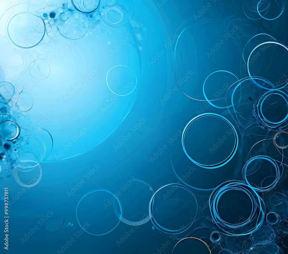 Poster a blue background with a repeating pattern of circular shapes, creating a sense of depth and movement