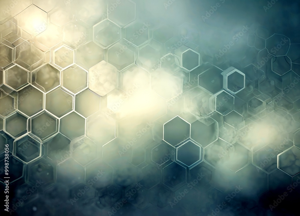 Aufkleber a repeating pattern of hexagonal shapes in shades of gray and white, creating a visually striking and abstract background