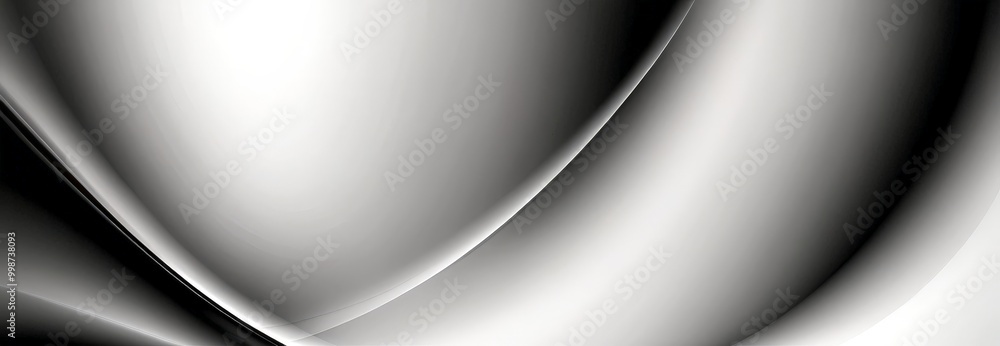 Fototapete a black and white abstract composition featuring curved lines and a gradient background.