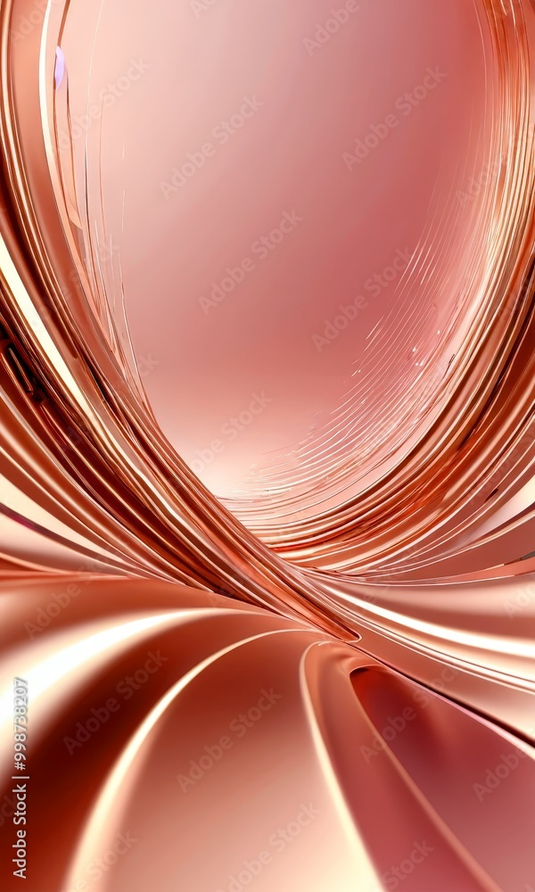Aufkleber a digital illustration pinkish-orange abstract background with curved lines and a gradient effect, creating a sense of movement and depth
