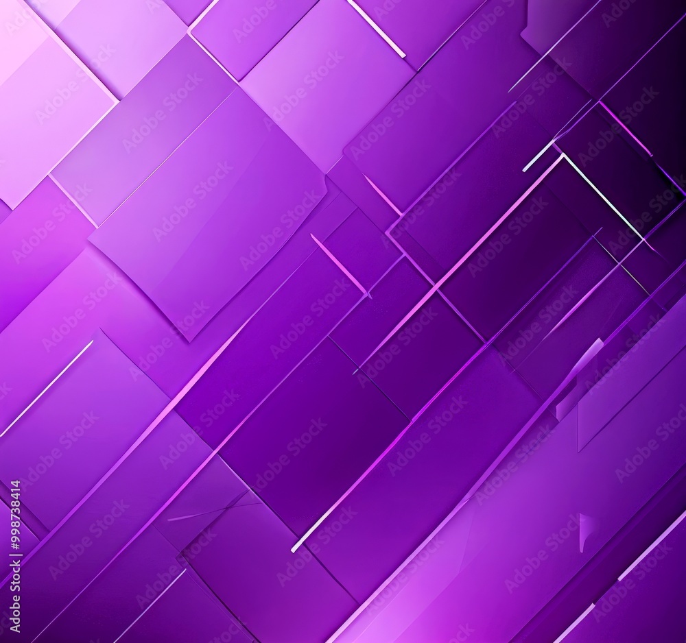 Poster a purple abstract background composed of intersecting diagonal lines and rectangles, creating a dyna