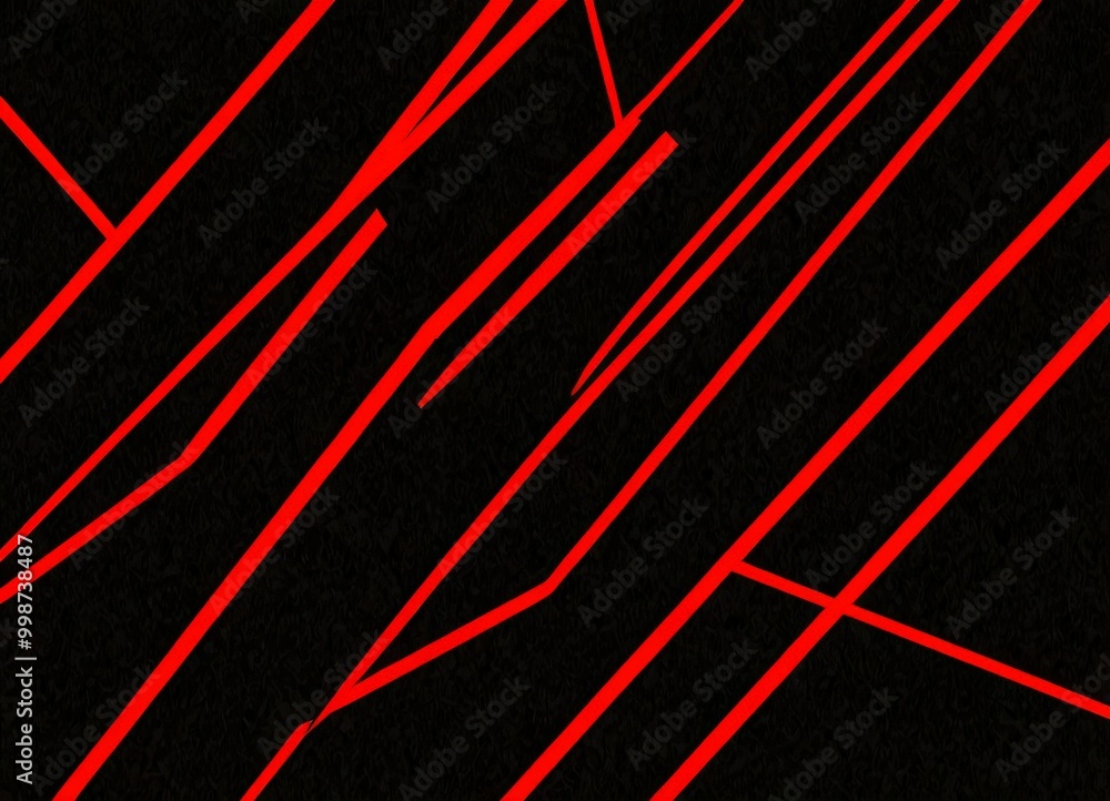 Aufkleber a striking abstract composition of intersecting red and black lines, creating a dynamic and visually captivating pattern
