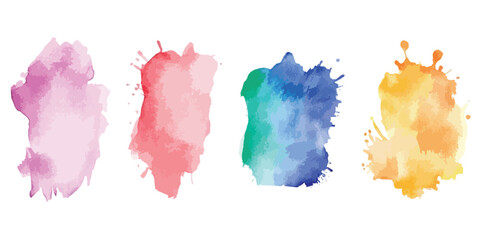 hand painter colors watercolor stain texture background, Set of color vector watercolor stains.