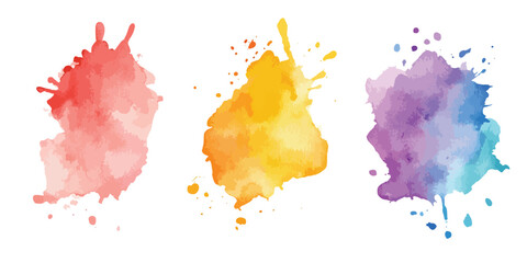Set of watercolor circles multicolored, watercolor vector stains; background for title and logo.