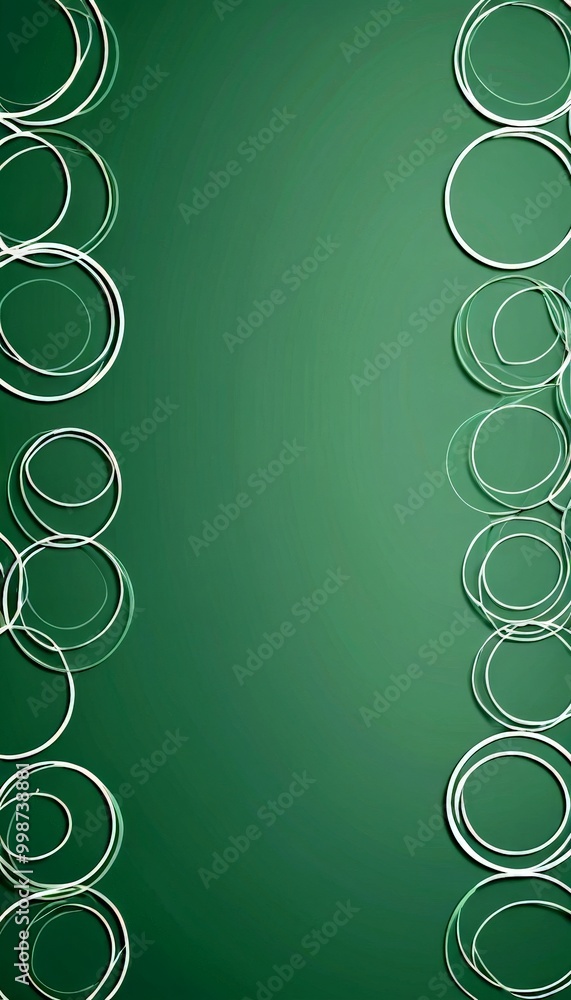 Aufkleber a green background with white circles arranged diagonally on either side, creating a repeating patte