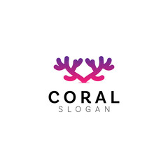 coral logo template vector design