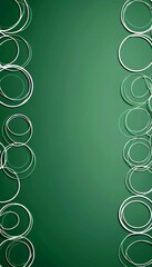 a green background with white circles arranged diagonally on either side, creating a repeating pattern