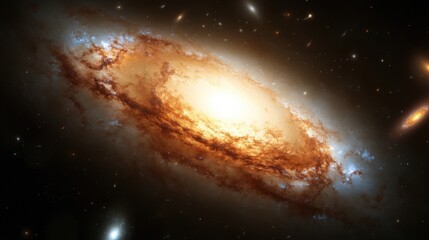 Fototapeta premium Swirling galaxies colliding in space: cosmic wonders print and poster