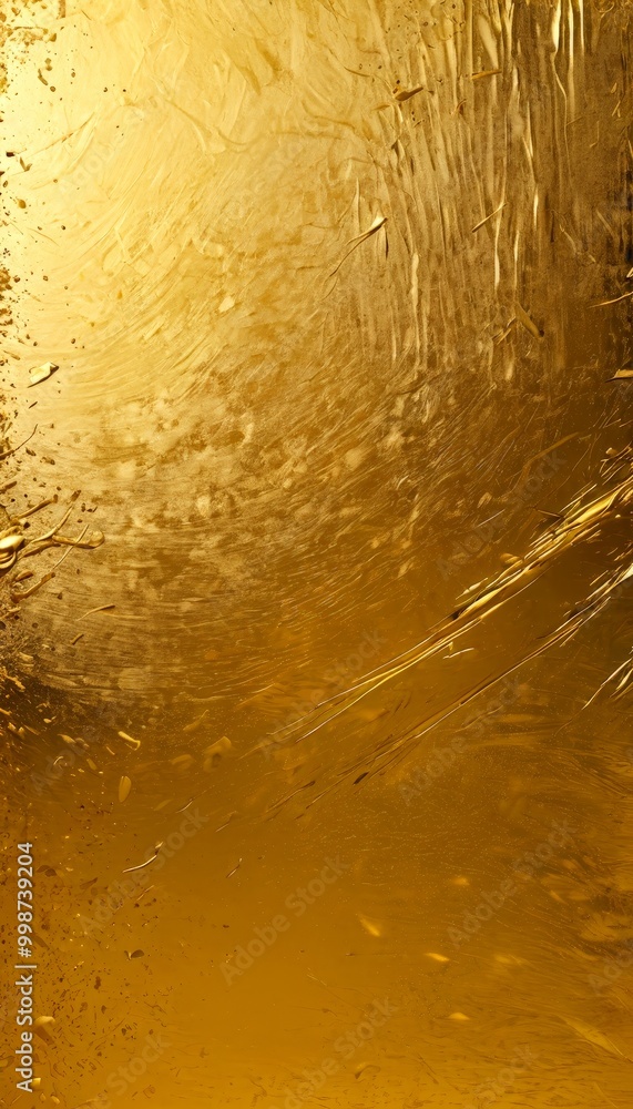 Aufkleber a close-up view textured surface with a golden hue, featuring a mix of lines, splatters, and splotch