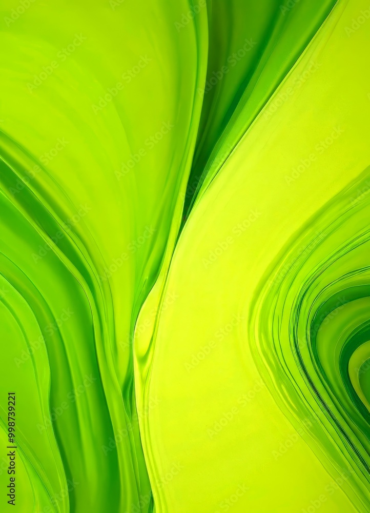 Aufkleber a vibrant abstract composition of green and yellow hues, with a sense of movement and fluidity The colors are arranged in a diagonal pattern, creating a dynamic visual effect
