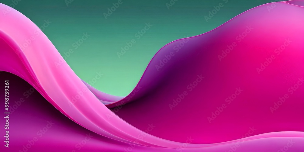 Poster a vibrant abstract composition of pink and purple hues, with a gradient background transitioning fro