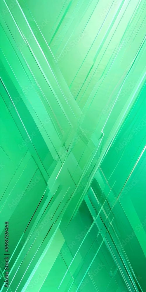 Aufkleber a vibrant abstract composition of intersecting diagonal lines in various shades of green, creating a dynamic and visually striking pattern