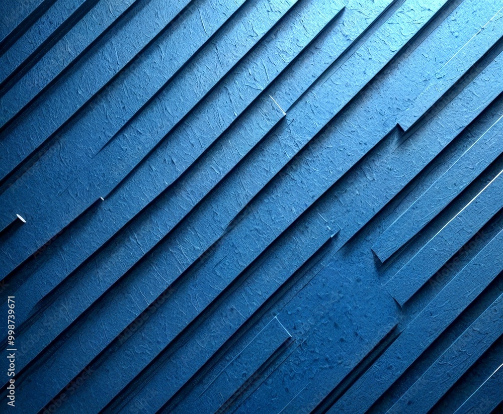 Fototapete a close-up view textured blue surface with diagonal lines running across it, creating a sense of depth and movement