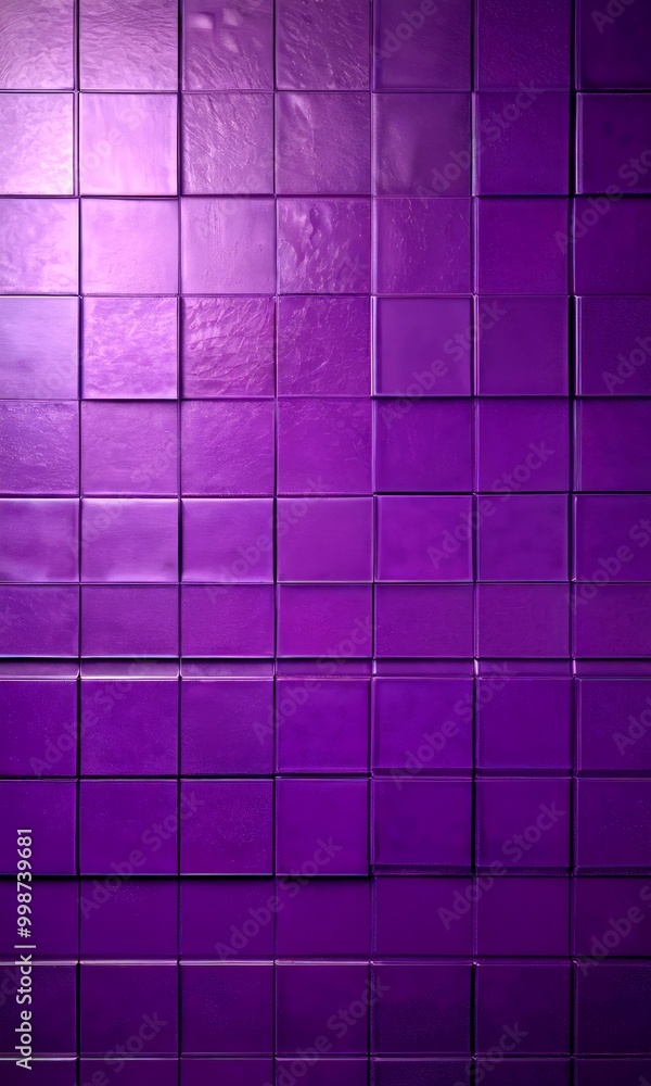 Poster A grid of square tiles in a deep purple color, with a subtle texture and a uniform pattern