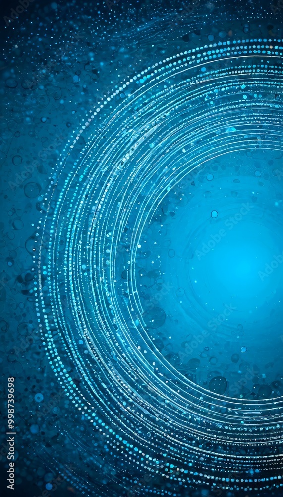 Aufkleber a circular pattern of white lines and dots against a dark blue background, creating a sense of depth and movement
