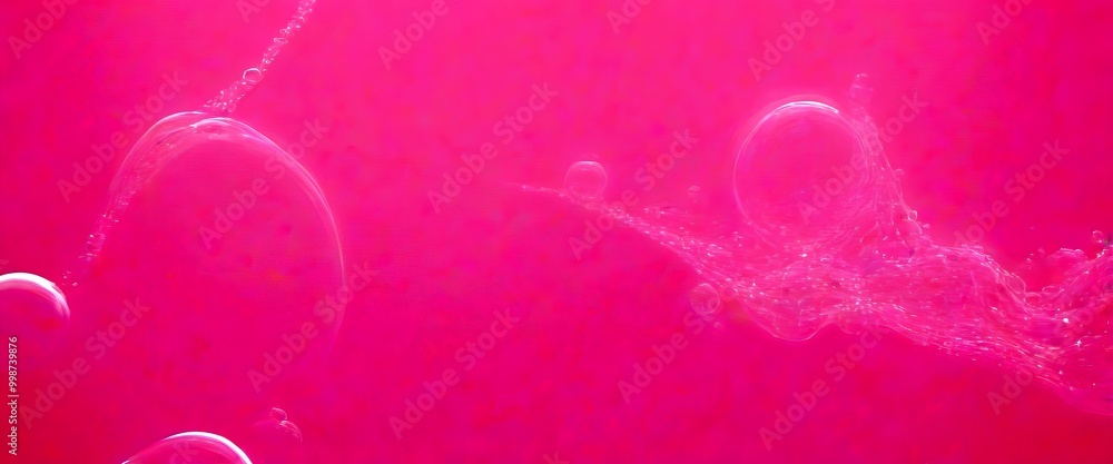 Aufkleber a pink background with white bubbles scattered throughout, creating a sense of movement and fluidity