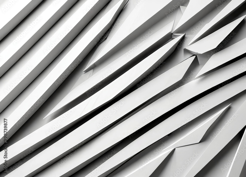 Poster a geometric pattern composed of intersecting diagonal lines, creating a sense of depth and movement
