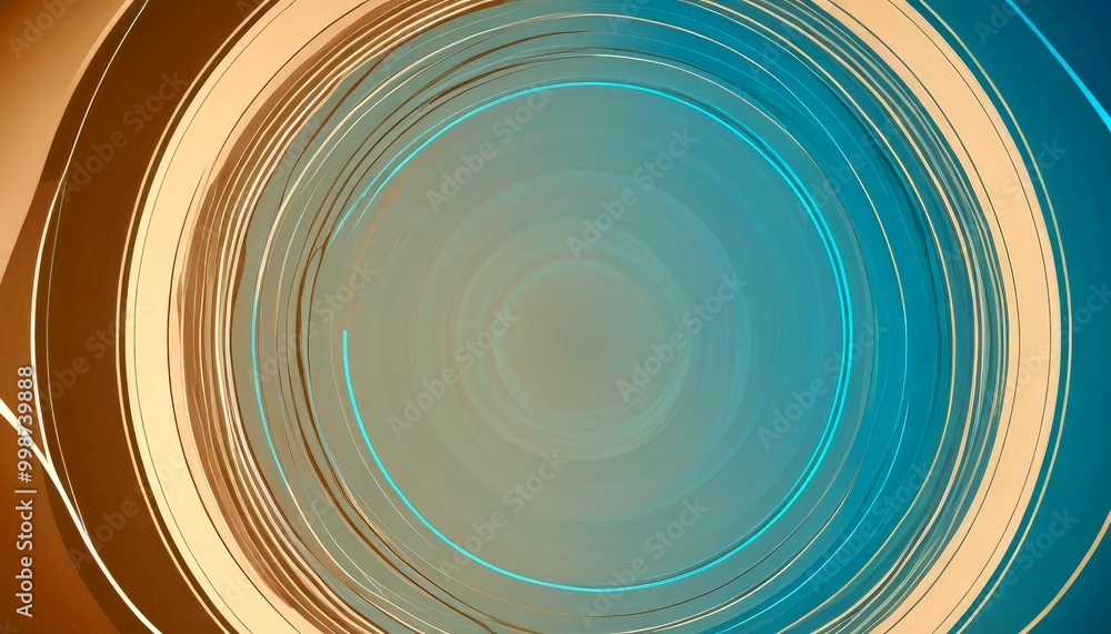 Leinwandbilder a circular pattern with concentric circles of varying shades of blue and brown, creating a sense of depth and movement