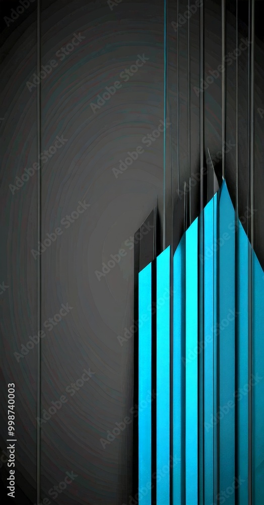 Aufkleber a dark background with vertical blue lines that create a striking contrast against the black backgro