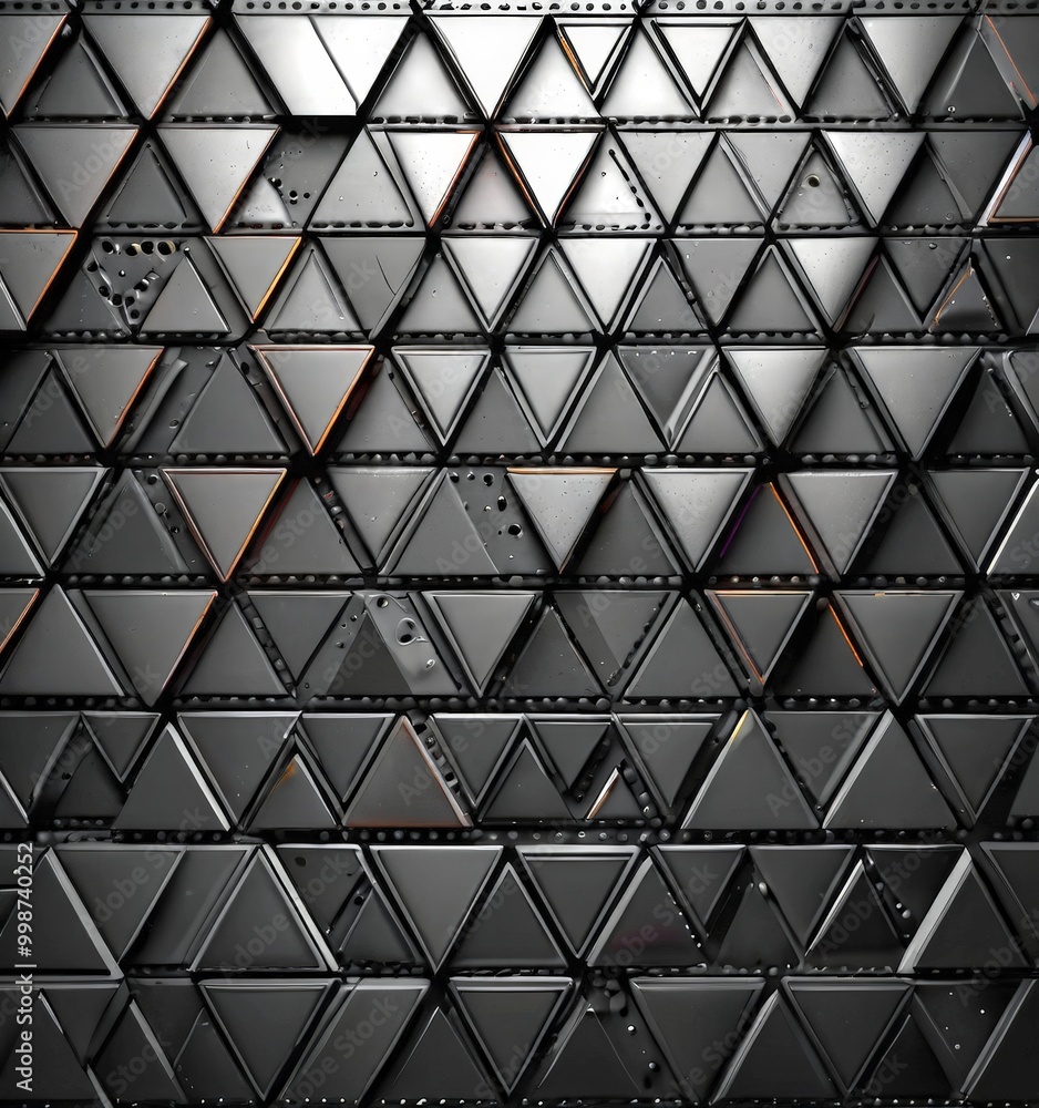 Aufkleber a repeating pattern of black triangles arranged in a grid-like fashion, creating a visually striking and geometric design