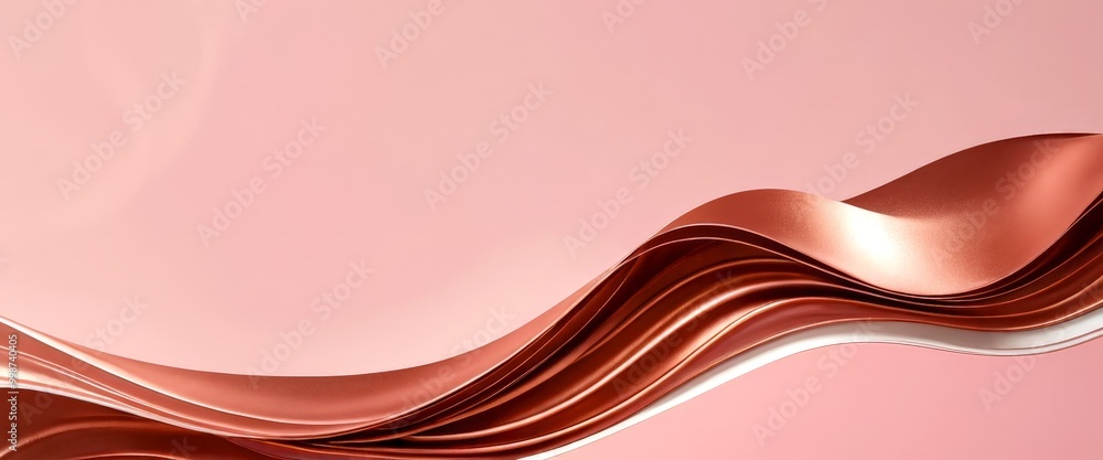 Aufkleber abstract wavy lines in shades of pink and brown, with a subtle gradient effect, creating a dynamic a