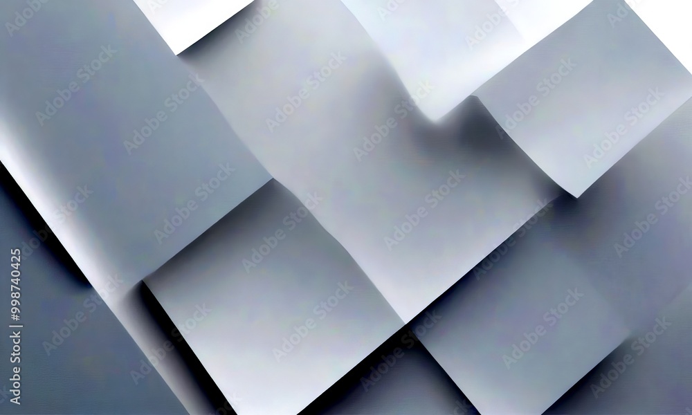 Aufkleber an abstract representation of overlapping white squares, creating a sense of depth and dimensionality.