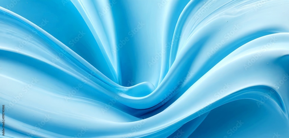 Aufkleber a close-up view flowing, wavy fabric in a light blue color, creating a sense of movement and fluidit