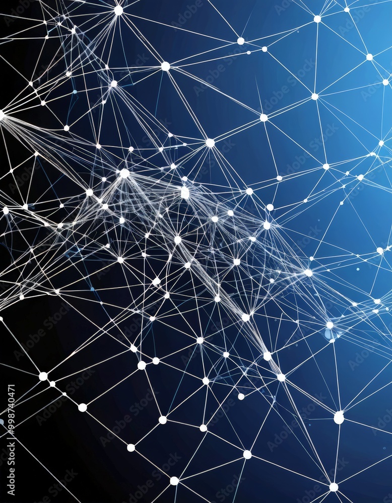 Aufkleber a complex network of interconnected lines and dots, resembling a digital or technological network The lines and dots are arranged in a grid-like pattern,