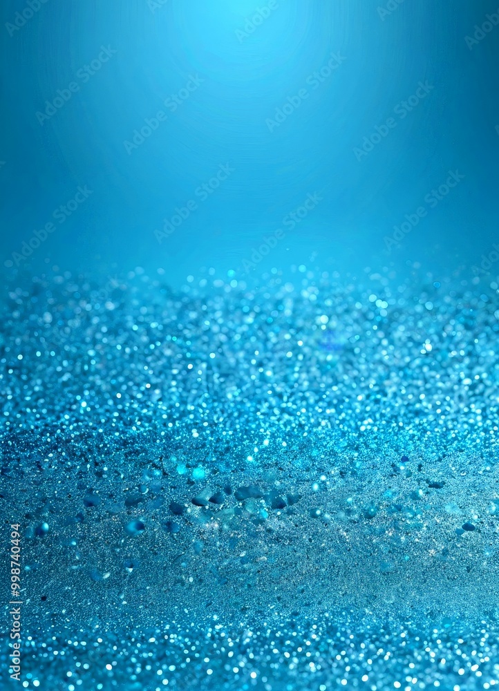 Leinwandbilder A close-up view glittery blue surface, with a gradient effect transitioning from a darker shade at the top to a lighter one at the bottom