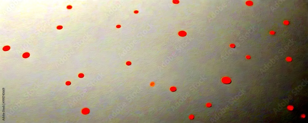 Poster a pattern of small orange dots scattered across a light gray background