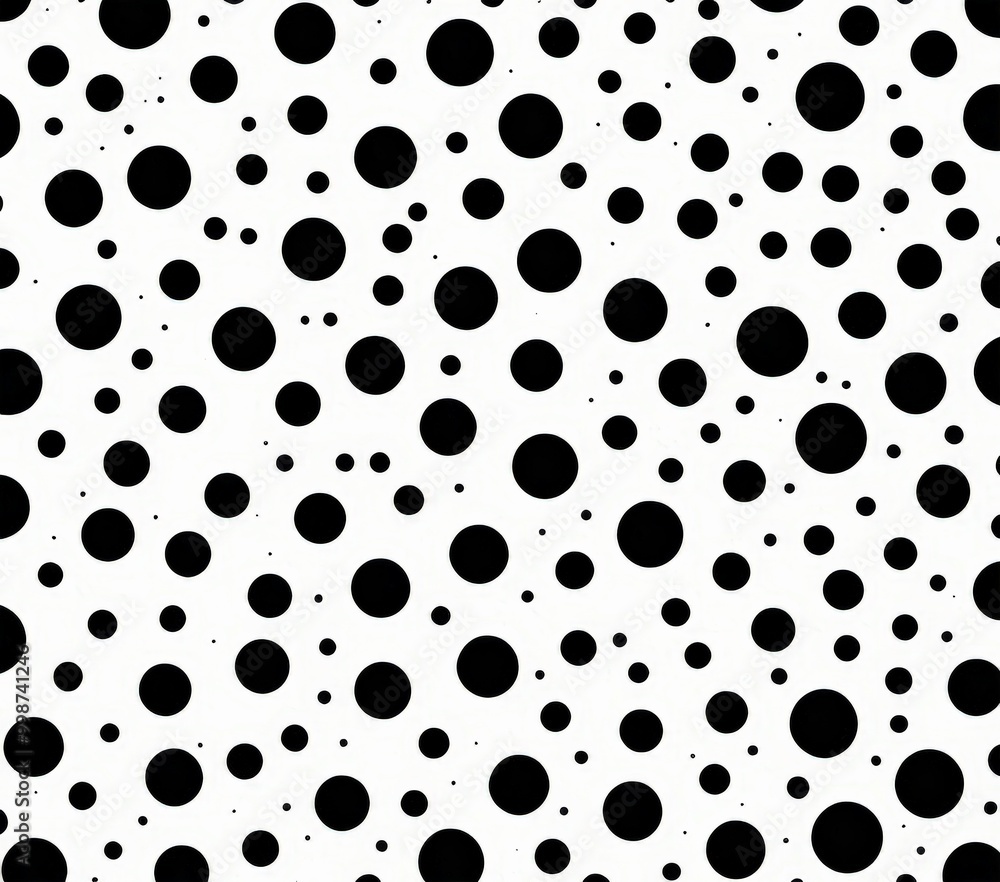 Poster a repeating pattern of black dots on a white background