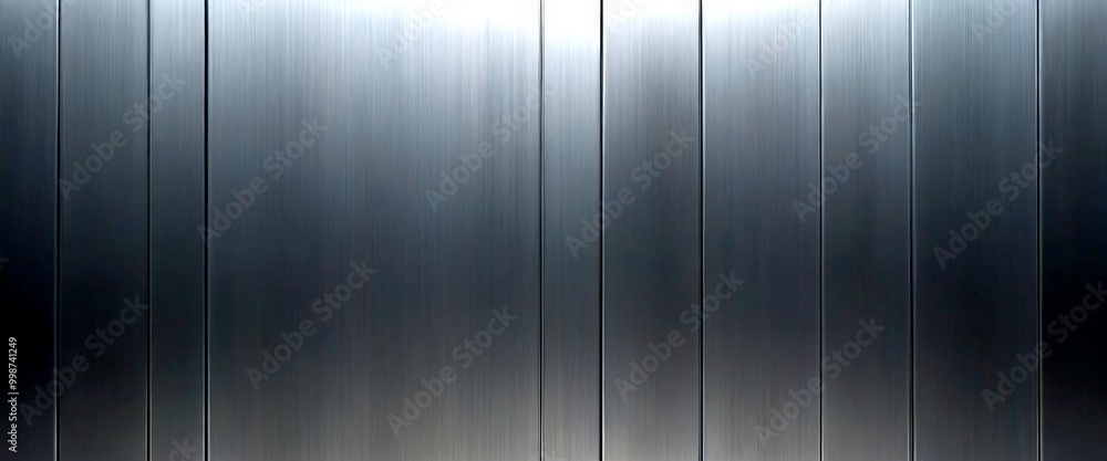 Fototapete a close-up view of a metallic surface with vertical lines, creating a textured and reflective appearance.
