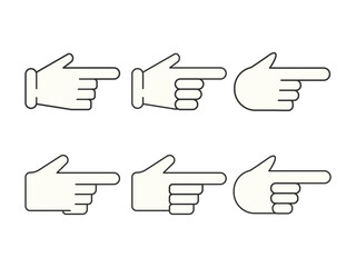 Pointer Hand Cursor- simple clipart icon set