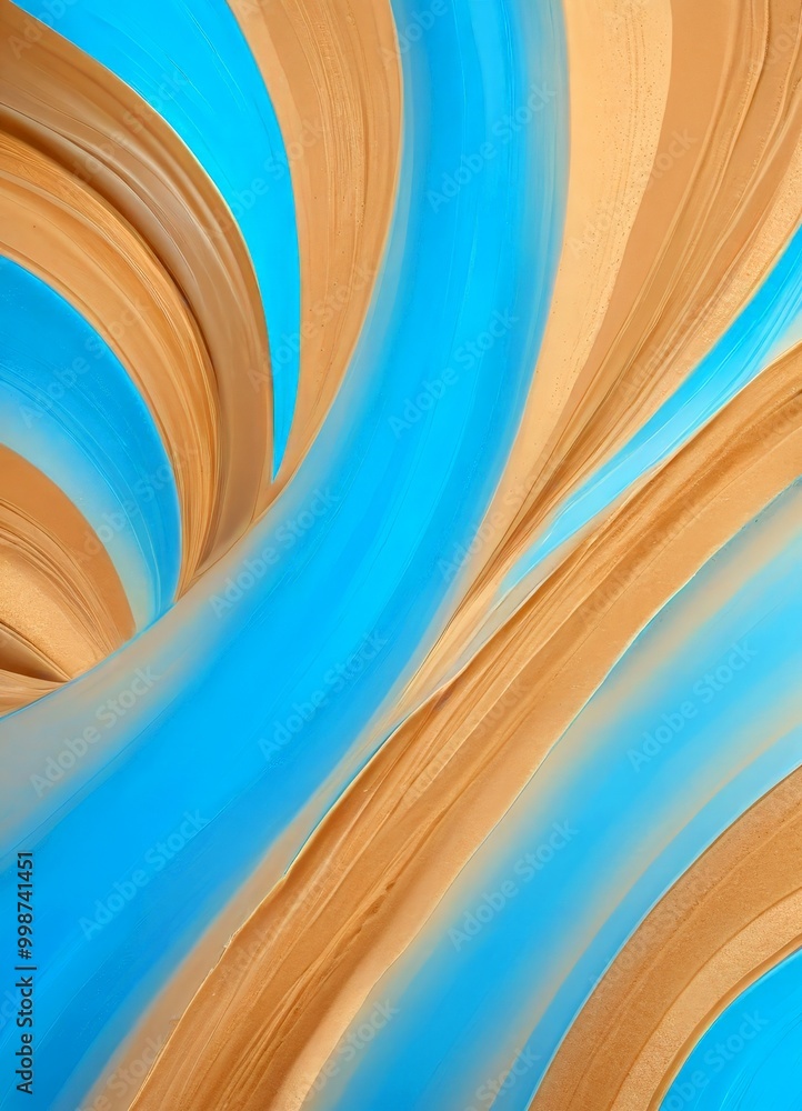 Aufkleber a vibrant abstract pattern composed of curved lines in shades of blue and beige, creating a dynamic 