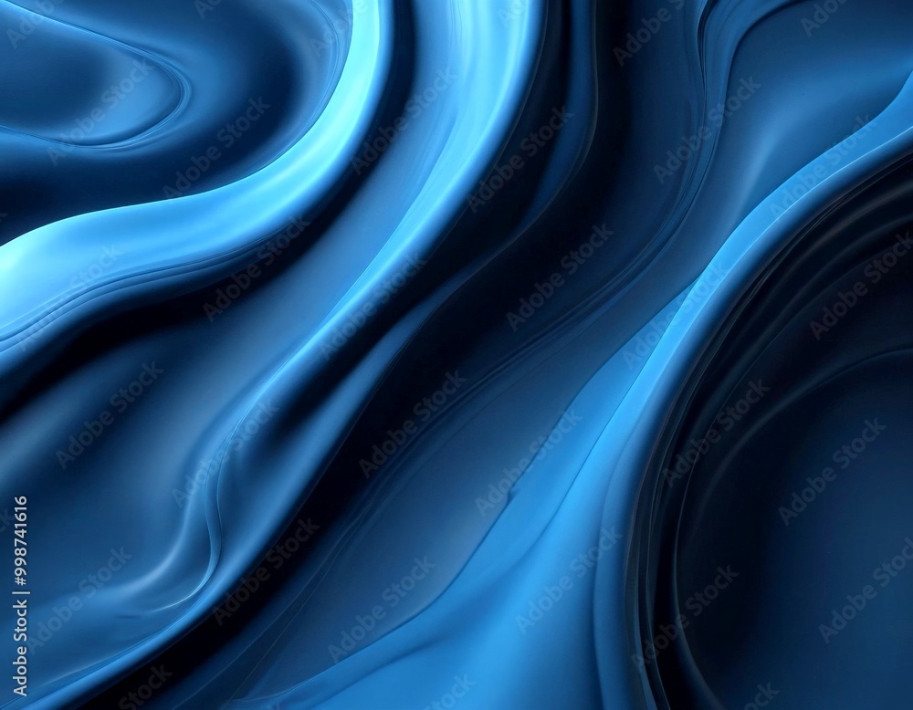 Aufkleber a dynamic, abstract pattern of blue and black hues, with the colors transitioning smoothly from left to right, creating a sense of movement and fluidity